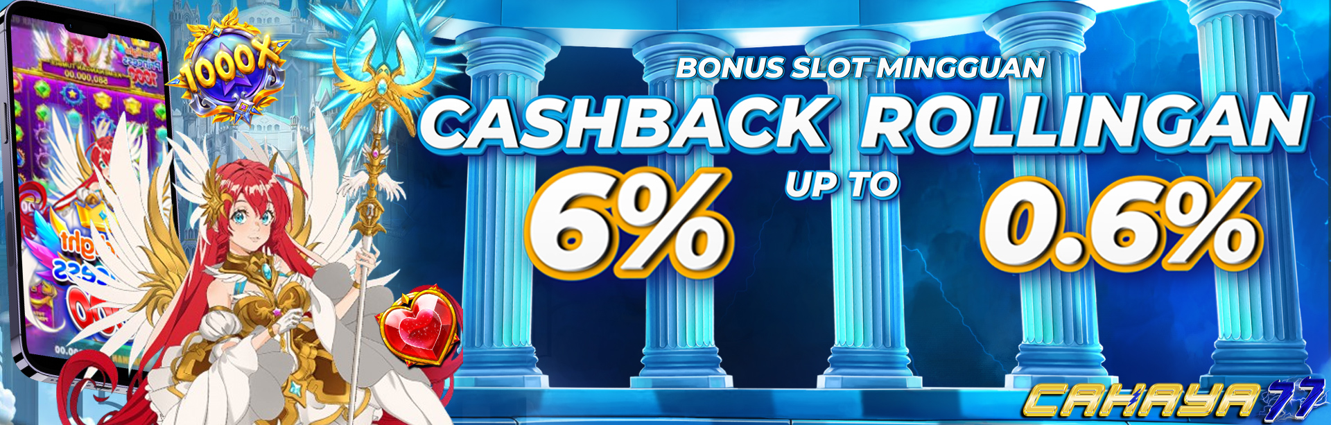 BONUS ROLLINGAN DAN CASHBACK MINGGUAN 